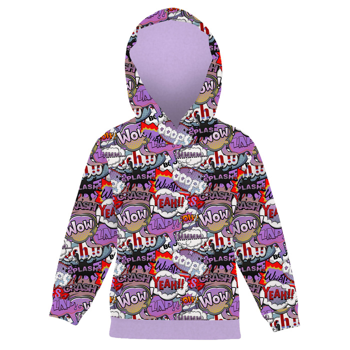 KID'S HOODIE (ALEX) - COMIC BOOK (purple - red) - sewing set