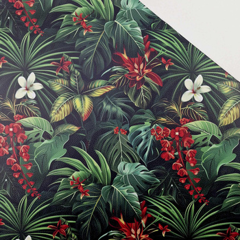 WILD JUNGLE wz.13 (MONSTERA) 46 cm x 50 cm - gruba ekoskóra tłoczona