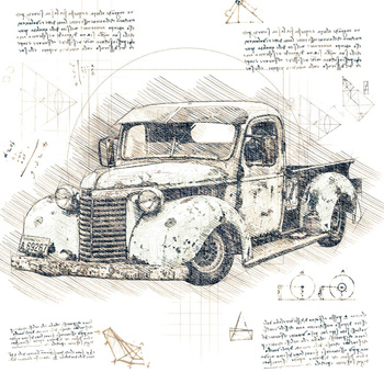 RETRO AUTO VZ. 2 - panel (75cm x 80cm)