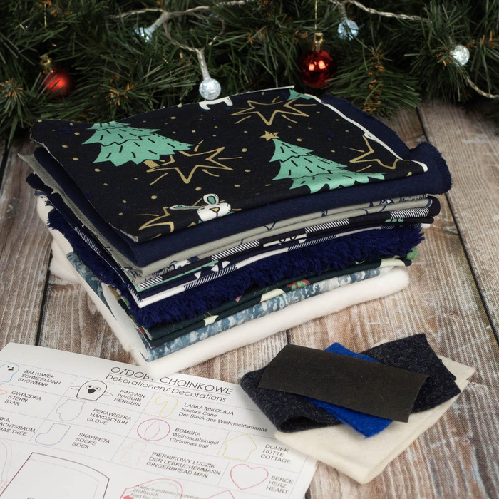 Winterbeutel  + Papiermuster für Weihnachtsdekorationen 