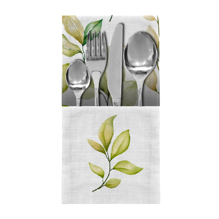 NAPKINS AND RUNNER - GREEN LEAVES - sewing set