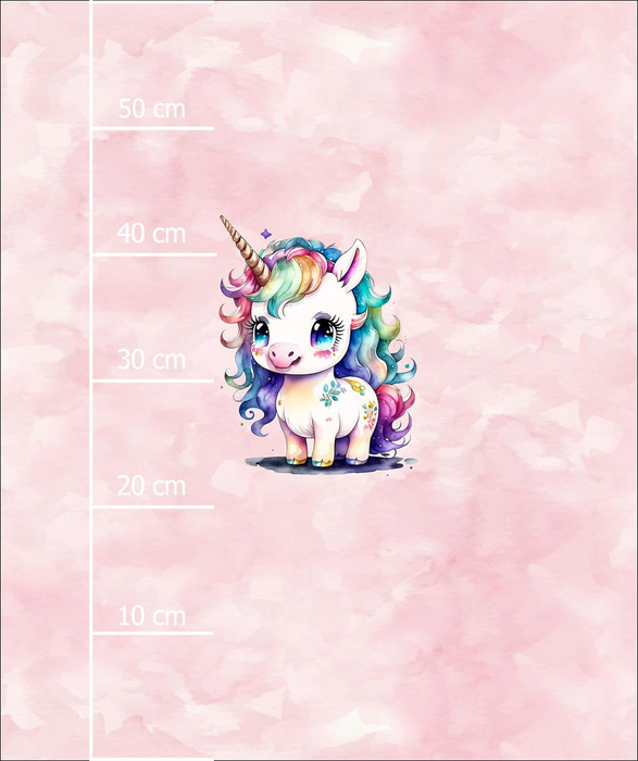 CUTE UNICORN PAT. 1 - PANEL (60cm x 50cm) brushed knitwear with elastane ITY