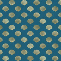 GOLDENE MUSCHELN (GOLDENER OZEAN) / marine - Baumwoll Webware