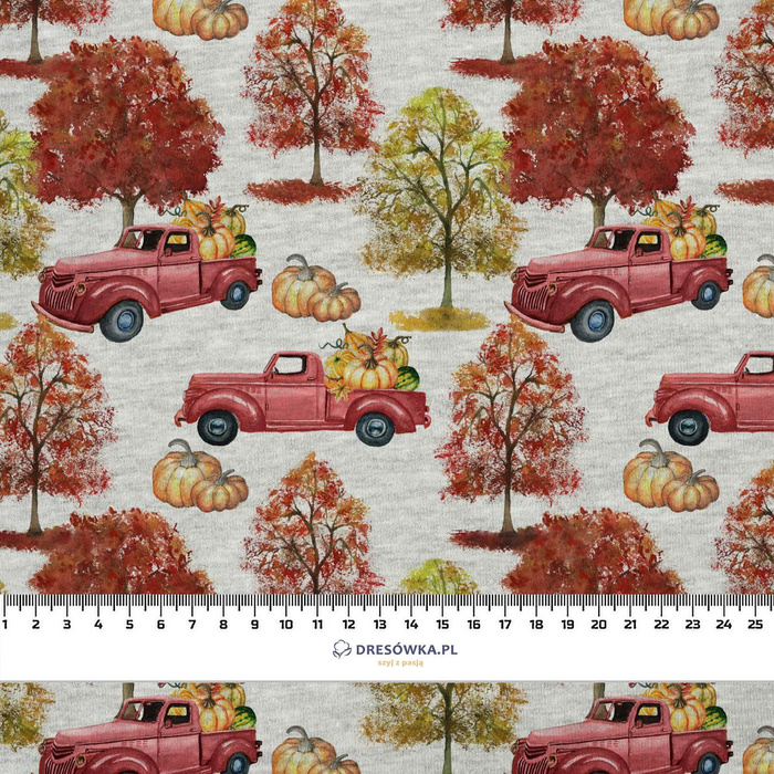 DÝNĚ NA VOZU (stromy) / bílý (dýňová zahrada)