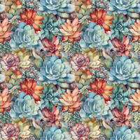 SUCCULENT PLANTS WZ. 7 - tkanina bawełniana