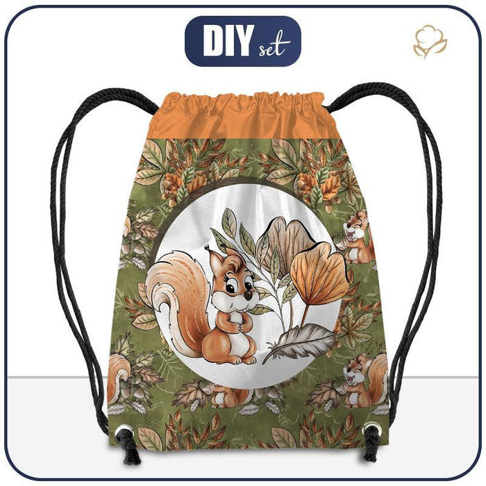 GYM BAG - HAPPY SQUIRRELS (AUTUMN IN THE FOREST) - sewing set