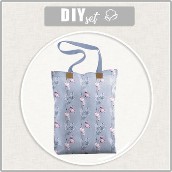 SHOPPER TASCHE - AQUARELL-STRAUß Ms. 3 - Panama 220g Webware - Nähset