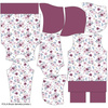 CLASSIC WOMEN’S HOODIE (POLA) - WATERCOLOR BOUQUET Pat. 2 - looped knit fabric - XS