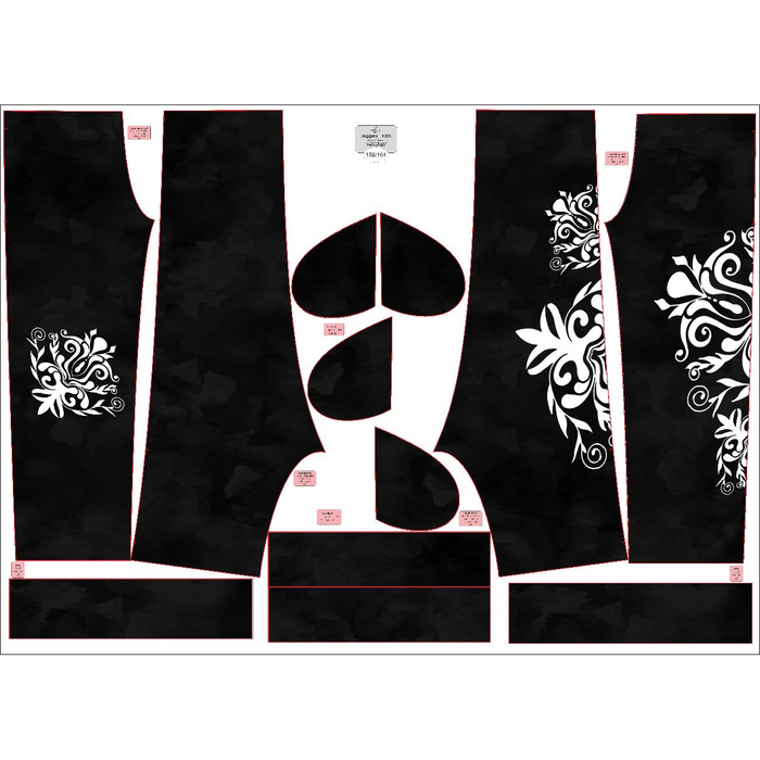 KID'S JOGGERS (ROBIN) - DAMASCO CONTOUR / black - sewing set