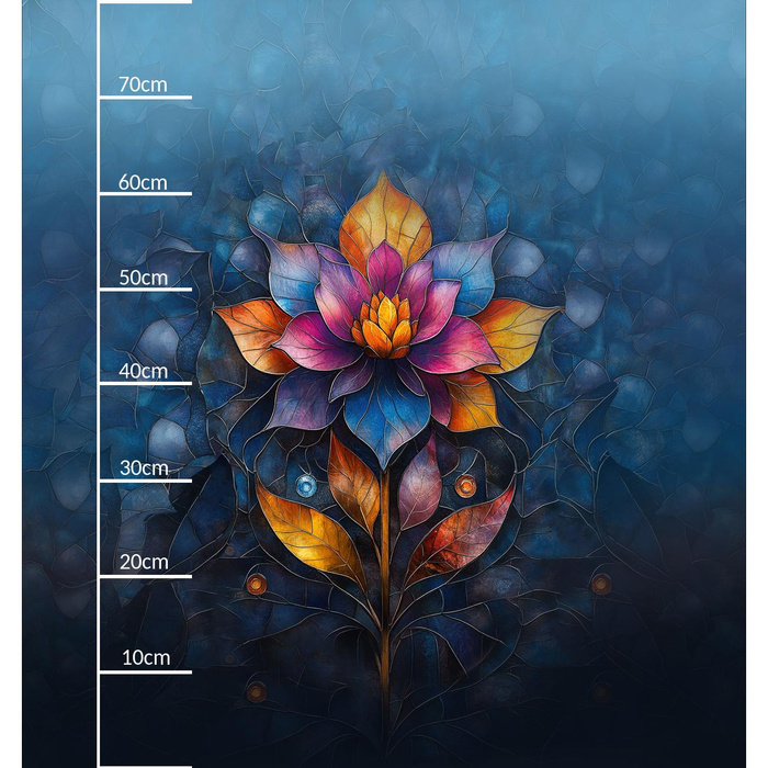 STAINED GLASS WZ.4 - Paneel (75cm x 80cm) Wintersweat angeraut mit Elastan ITY