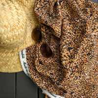 Viskózový krep - ABSTRACT ANIMAL PRINT / camel