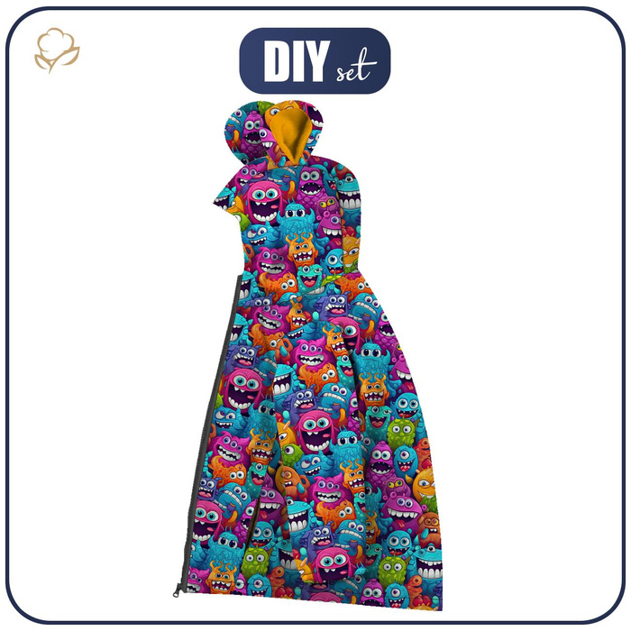 KIDS JACKET TEDDY (ZOE) - CRAZY MONSTERS PAT. 3 - sewing set (134/140)