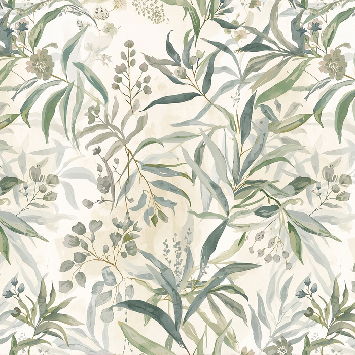 PASTEL FLOWERS WZ. 29 - Slub Weave