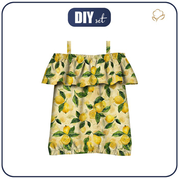 Bardot neckline blouse (SARA) - LEMON wz.2 - sewing set - 110-116