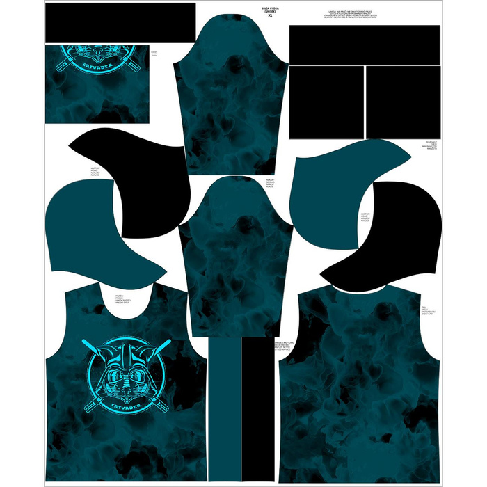 UNISEX HOODIE (HYDRA) -  NEON GALAXY PAT.8 - sewing set (110/116)