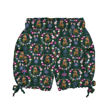 KID`S PUMPY SHORTS - ROE DEER (wreaths) / green - sewing set