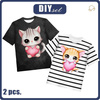 2-PACK - KINDER T-SHIRT - SWEET CATS Ms. 1 - Nähset (116/122)