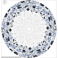FLOWERS (pattern no. 5 navy) / white - big circle skirt panel