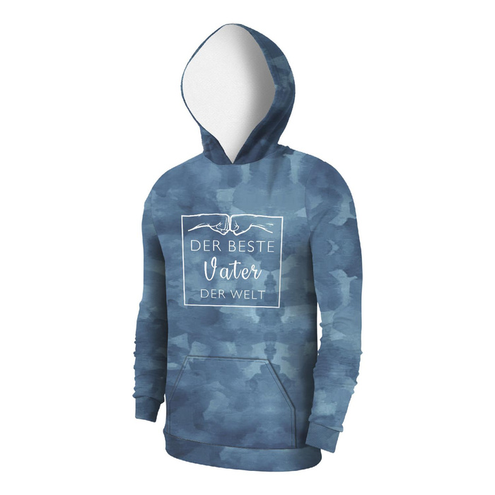 HERREN HOODIE (COLORADO) - DER BESTE VATER DER WELT / CAMOUFLAGE m. 2 (dunkelblau) - Nähset