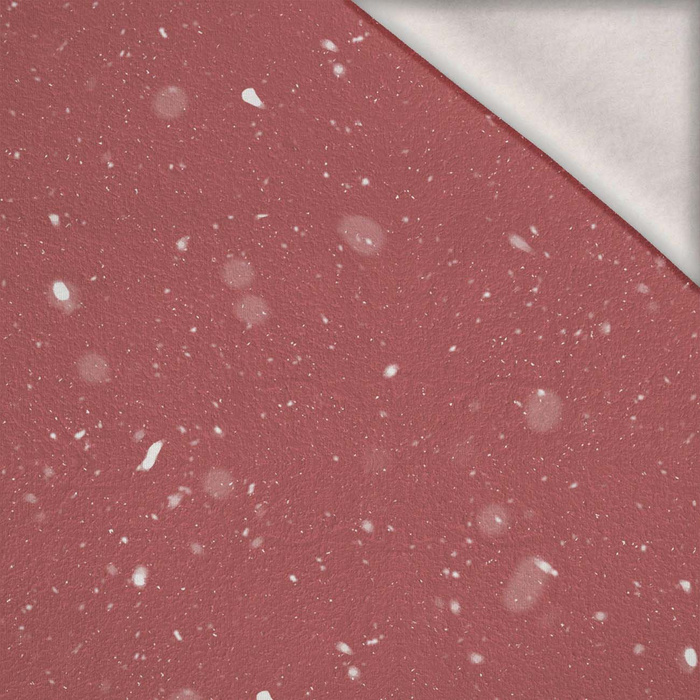 SNOWY PINK - teplákovina počesaná s elastanem ITY