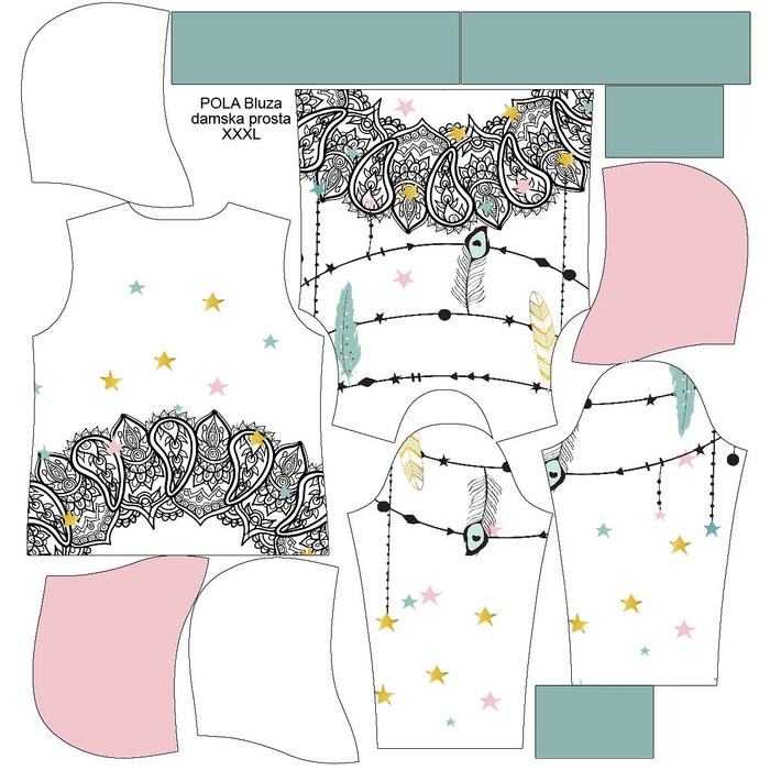 CLASSIC WOMEN’S HOODIE (POLA) - FEATHERS - looped knit fabric - XXL