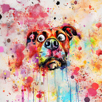 CRAZY DOG - panel (75cm x 80cm) dzianina pętelkowa