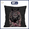 KISSEN 45x45 - FANTASY WOLF - Velours - Nähset