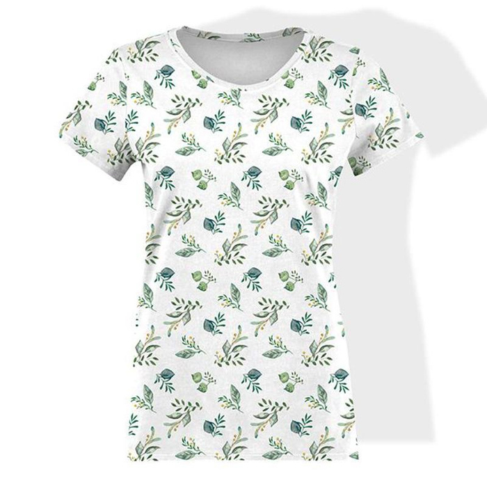 DAMEN T-SHIRT - GRÜNES HERBARIUM - Single Jersey S