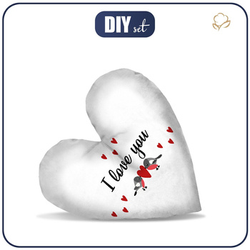 DEKO-KOPFKISSE HERZ - I love you / VÖGEL
