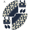 DRESS "ISABELLE" - DAISIES PAT. 2 / dark blue - sewing set XL