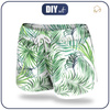 Damen Badeshorts - PALMENBLÄTTER Ms. 4 (weiß) L