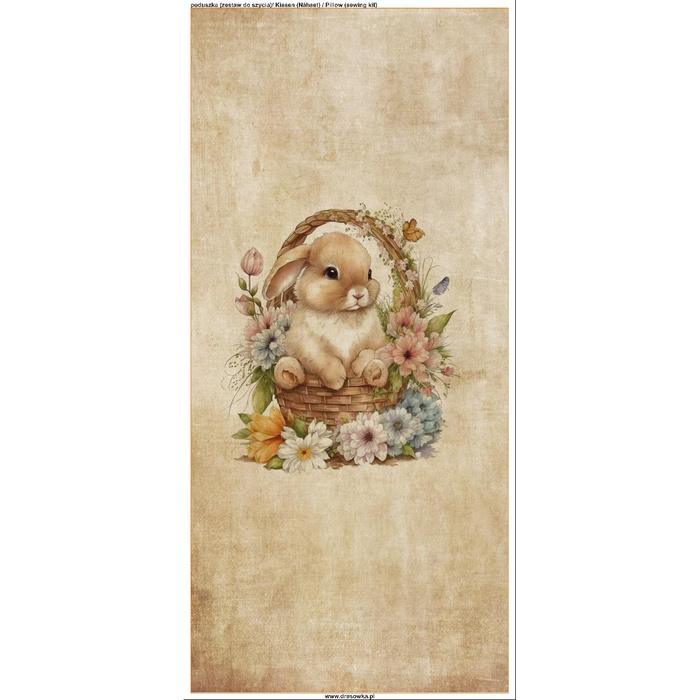 POLŠTÁŘ 45x45 - KRÁLÍČEK V KOŠÍKU VZ. 3 - Sada šití