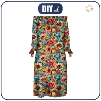 KLEID "CARMEN" - FLOWERS ms.38 - Krepp XS