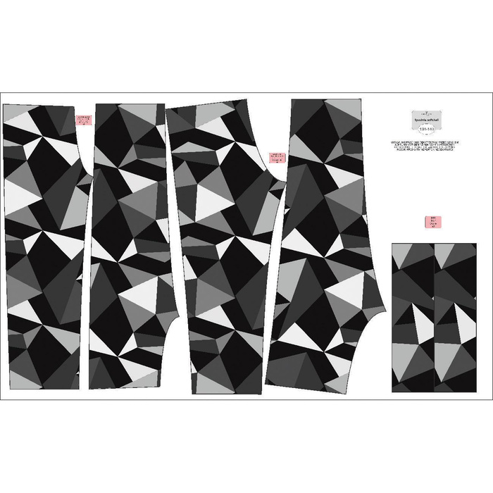 CHILDREN'S SOFTSHELL TROUSERS (YETI) - ICE PAT. 2 / black - white - sewing set (122/128)