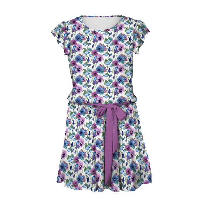 DRESS "EMMA" - PANSIES (BLOOMING MEADOW) - Viscose jersey with elastane S