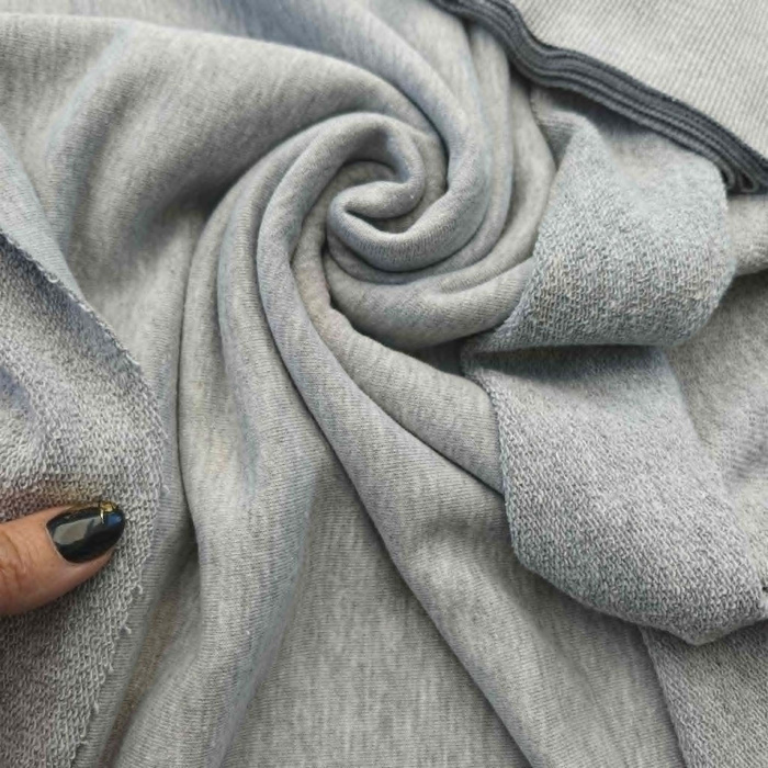 Looped knit fabric HEAVY 400g - GREY MELANGE