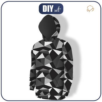 HERREN HOODIE (COLORADO) - EIS MS. 2 / schwarz - weiß - Nähset