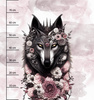 FANTASY WOLF - panel (75cm x 80cm) SINGLE JERSEY