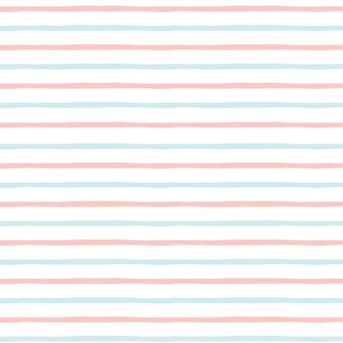 PINK - MINT STRIPES (PASTEL SKY)  - looped knit fabric