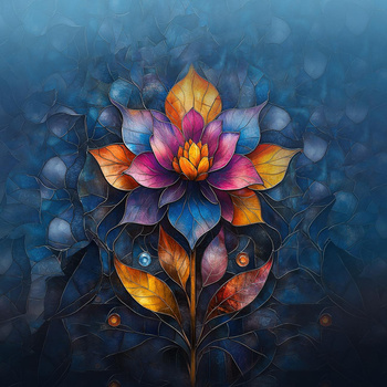 STAINED GLASS WZ.4 - panel (75cm x 80cm) Waterproof woven fabric