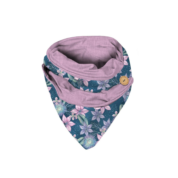 BUTTON SCARF - WATER WORLD pat. 1 (sea blue) - sewing set