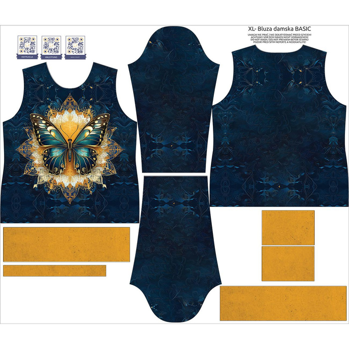 BLUZA DAMSKA (HANA) BASIC - Animals mandala wz.13 - dzianina pętelkowa ITY - XXXL