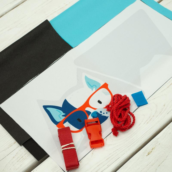 PANEL NA SASZETKĘ - PIES W OKULARACH (J'adore Paris) / aqua