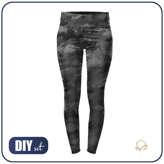 SPORTS LEGGINGS - CAMOUFLAGE - scribble - L