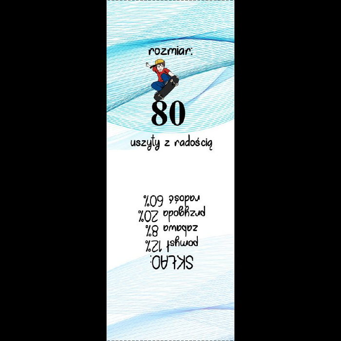 Štítek chlapecký "SKATER" PL - Sada 9 ks / Velikost na výběr