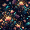 Butterfly & Flowers wz.6- Welur tapicerski