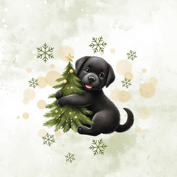 WINTER ANIMALS wz.10 - Paneel (60cm x 50cm) Hydrophober angerauter Wintersweat