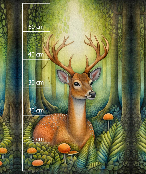 BOHO DEER - Paneel (60cm x 50cm) Hydrophober angerauter Wintersweat