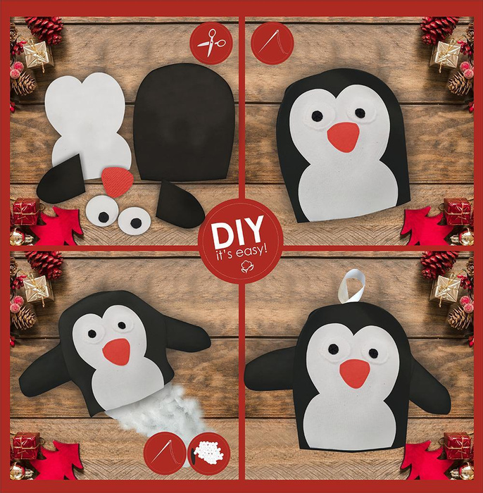 Winterbeutel  + Papiermuster für Weihnachtsdekorationen 