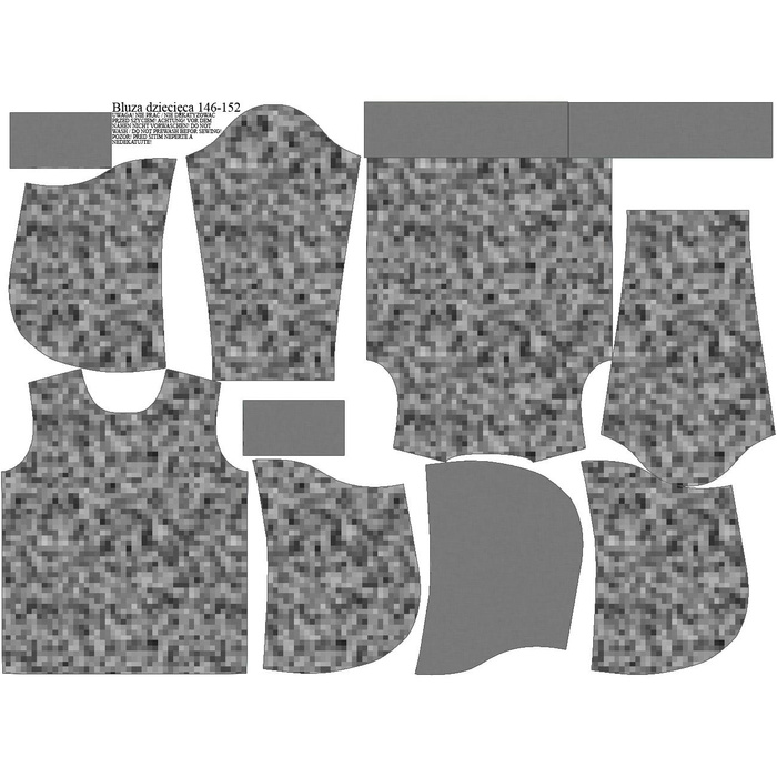 DĚTSKÁ MIKINA S KAPUCÍ (ALEX) - PIXELY Vz. 2 (šedá) - teplákovina